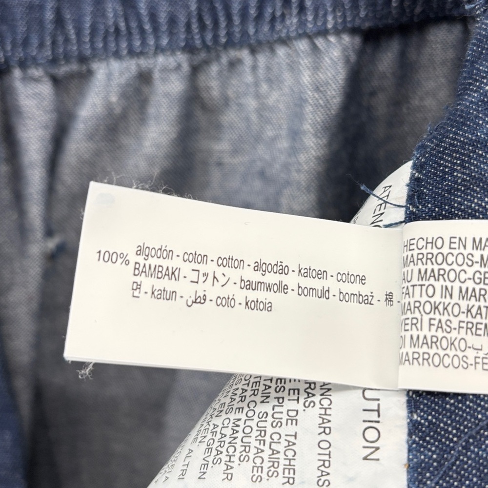 Zara Dark Denim Elastic Waist Wide Leg Light Weight Jeans Size 10 - Picture 6 of 9
